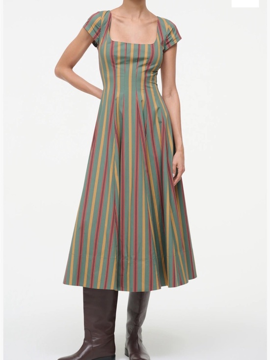 STAUD Dresses & Skirts - NWOT STAUD short sleeved wells dress, trailblazer stripe, size 6